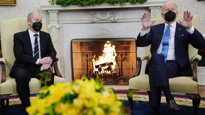 German Chancellor Olaf Scholz meets US President Joe Biden
