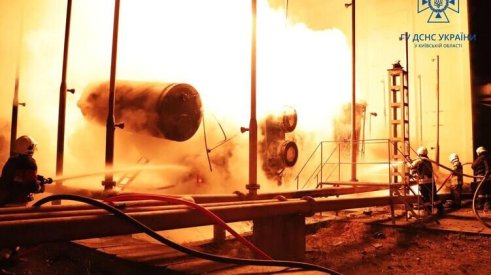 Пожар на объ.энергетики в Киев.