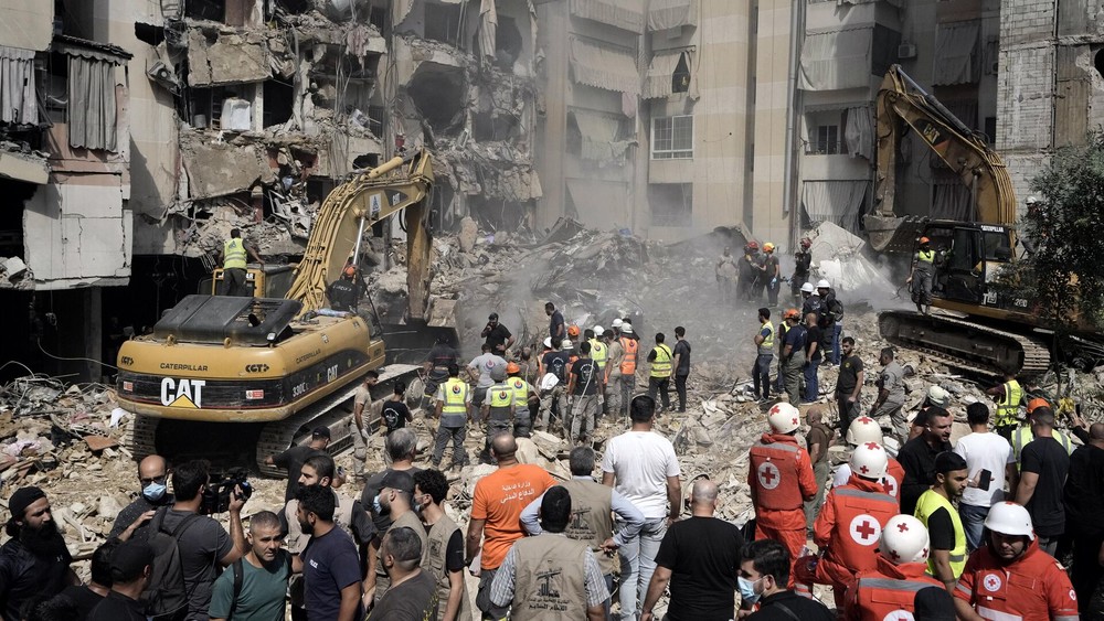 удар по центру Бейрута